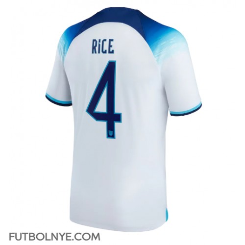 Camiseta Inglaterra Declan Rice #4 Primera Equipación Mundial 2022 manga corta